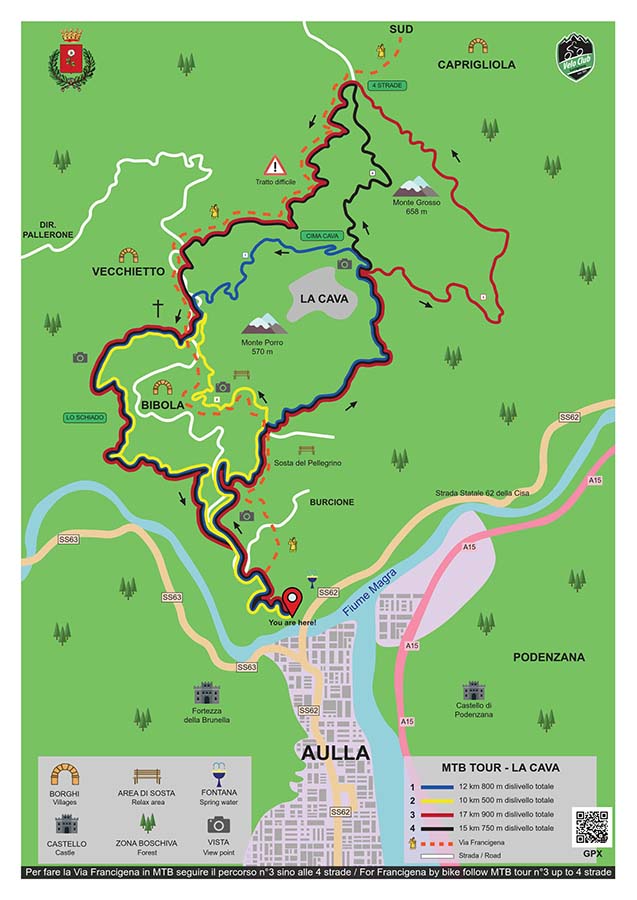 mappa MTB Tour La Cava
